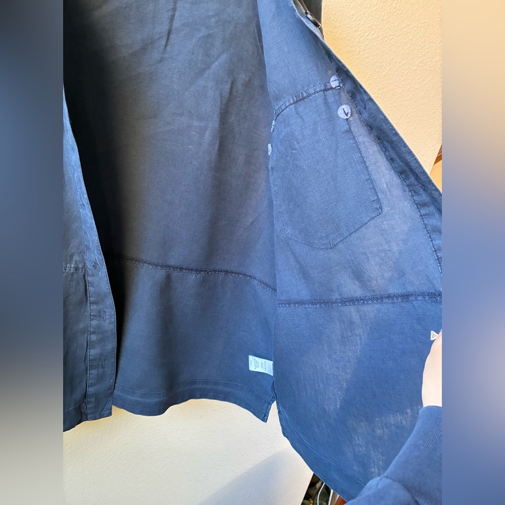 Michael Stars Dark Navy Utility Button-Down Shirt - Picture 7 of 15